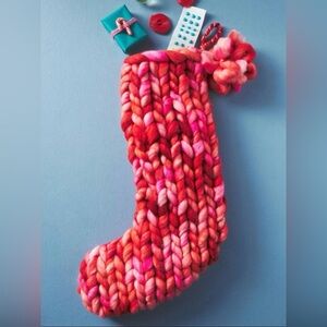 Anthropologie Chunky Knit Christmas Stocking